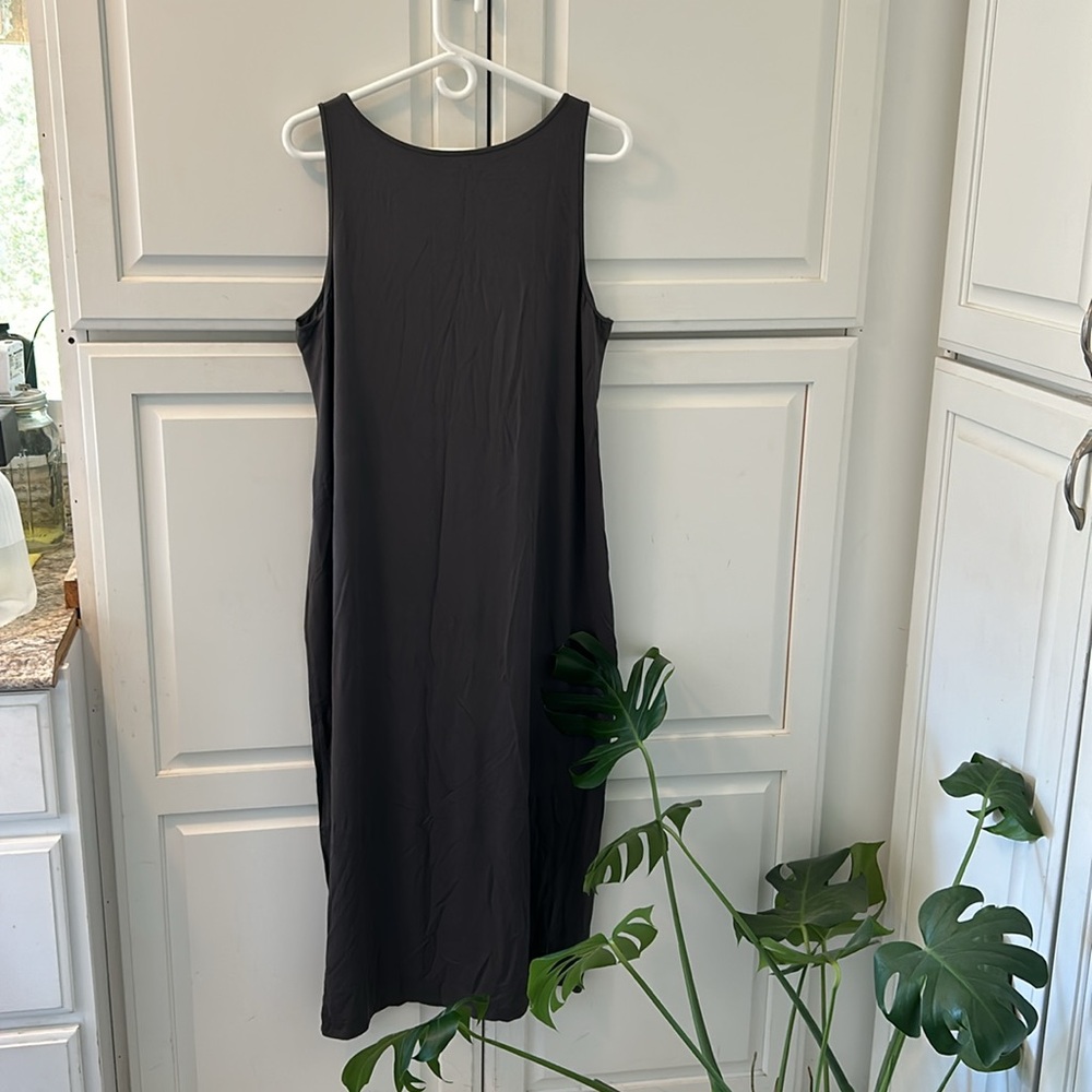 Eileen Fisher Dark Gray Sleeveless Maxi Dress - Picture 3 of 3